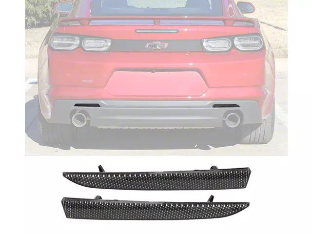 Rear Bumper Reflectors; Smoked (16-24 Camaro)