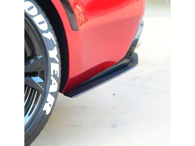 Rear Extensions; Matte Black (16-18 Camaro SS w/ GM OEM Splitter)