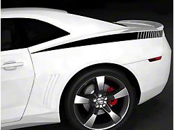 Rear Quarter Side Strobe Stripes; Gloss Black (14-15 Camaro)