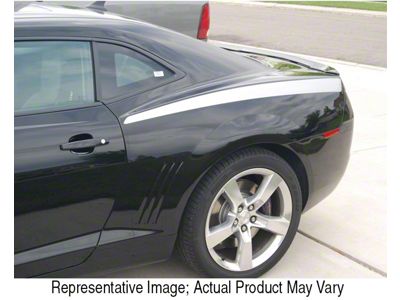 Rear Quarter Stripes; Gloss Black (10-13 Camaro)