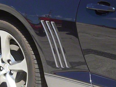 Rear Side Fender Vent Grille Vinyl Inserts Satin; Gun Metal (10-13 Camaro)