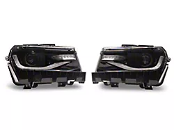 RGB Dual Beam Projector Headlights; Black Housing; Smoked Lens (14-15 Camaro)