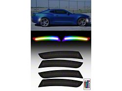 RGB Dynamic LED Side Markers with Remote; Smoked (16-24 Camaro)