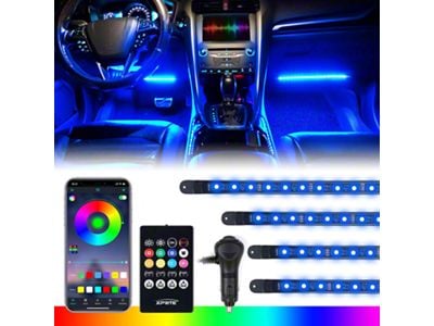 RGB Interior Light Strips with Cigarette Lighter Plug (Universal; Some Adaptation May Be Required)