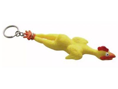 Rubber Chicken Novelty Keychain