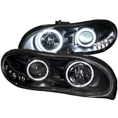 Store Brand RX Halo Projector Headlights; Black Housing; Clear Lens