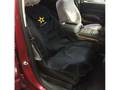 Seat Towel with Army Logo; Black (Universal; Some Adaptation May Be Required)