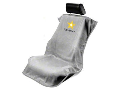 Seat Towel with Army Logo; Gray (Universal; Some Adaptation May Be Required)