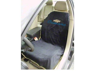 Seat Towel with Camaro Logo; Black (Universal; Some Adaptation May Be Required)