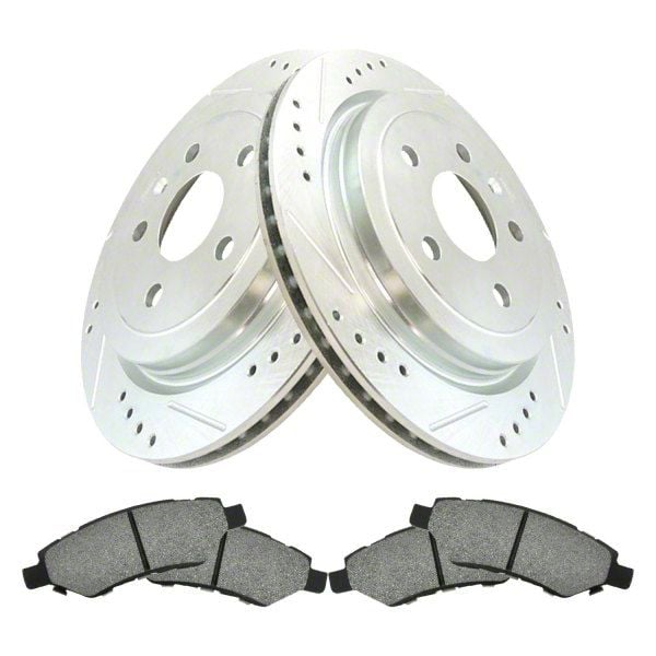 Camaro Semi-Metallic Performance Brake Rotor And Pad Kit; Rear (10-15
