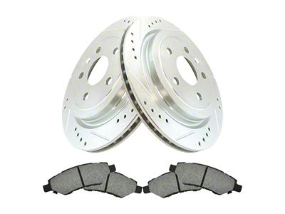 Semi-Metallic Performance Brake Rotor and Pad Kit; Rear (10-15 Camaro LS, LT)