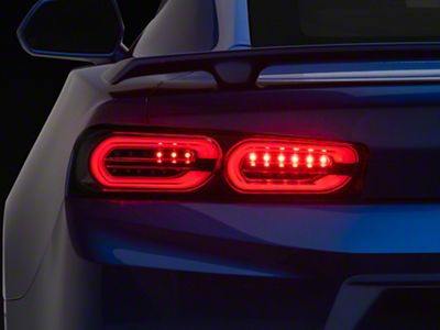 Sequential LED Tail Lights; Black Housing; Clear Lens (16-18 Camaro w/ Factory Halogen Tail Lights)