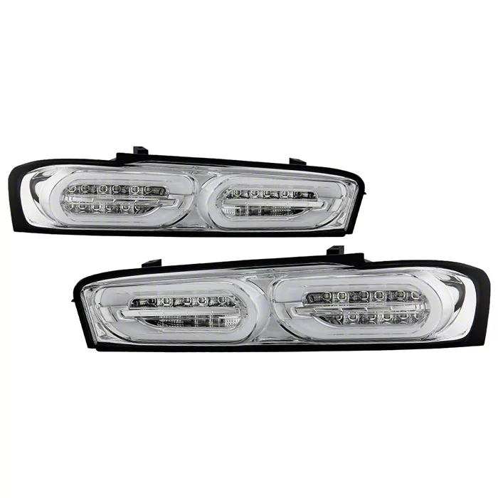 Camaro Sequential LED Tail Lights; Chrome Housing; Clear Lens (1618
