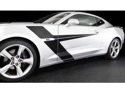 Side Accent Sport Stripes; Gloss Black (14-15 Camaro)