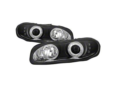 Signature Series LED Halo Projector Headlights; Black Housing; Clear Lens (98-02 Camaro)