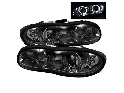 Signature Series LED Halo Projector Headlights; Chrome Housing; Smoked Lens (98-02 Camaro)