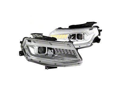 Signature Series Sequential Turn Signal Projector Headlights; Chrome Housing; Clear Lens (16-18 Camaro w/ Factory HID Headlights)