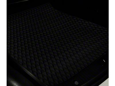 Single Layer Diamond Trunk Mat; Black and Black Stitching (16-24 Camaro)