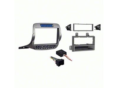 Single/Double-DIN Stereo Installation Kit; Silver (10-15 Camaro w/o OnStar)