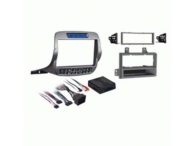Single/Double-DIN Stereo Installation Kit; Silver (10-15 Camaro w/ OnStar)