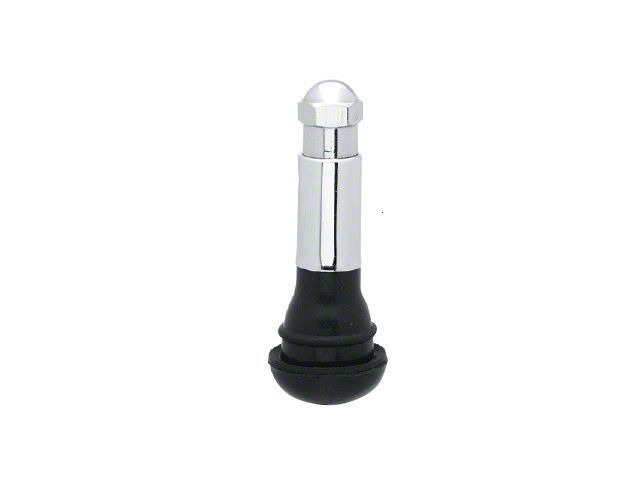 Snap-In Rubber Valve Stem; 1.50-Inch; Chrome (Universal; Some Adaptation May Be Required)