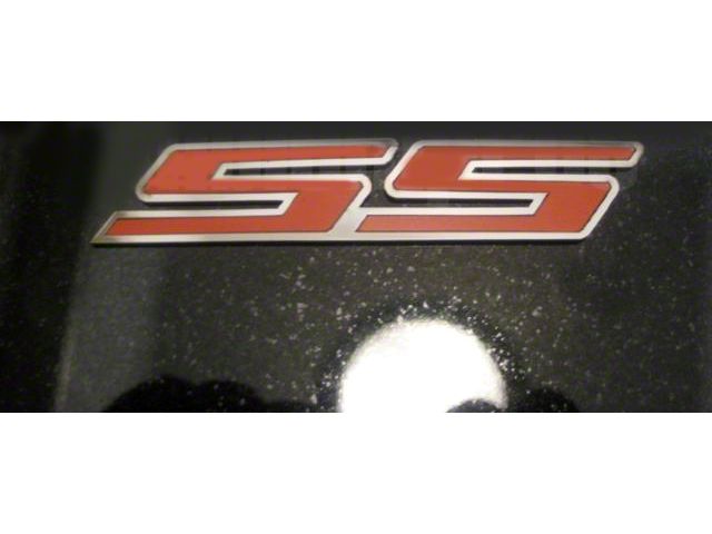 SS Emblem; Stainless Steel with Red Insert (10-24 Camaro)
