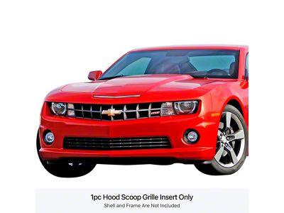 Stainless Steel Billet Hood Scoop Grille Overlay; Polished (10-13 Camaro)