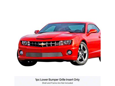 Stainless Steel Billet Lower Bumper Grille Overlay; Black (10-13 Camaro SS)