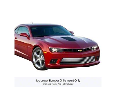 Stainless Steel Billet Lower Bumper Grille Overlay; Polished (14-15 Camaro SS)