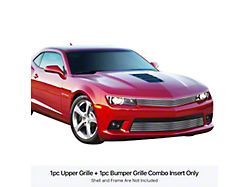 Stainless Steel Billet Upper and Lower Grille Overlay; Black (14-15 Camaro LS, LT w/ RS Package)