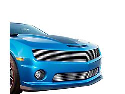 Stainless Steel Billet Upper and Lower Grilles; Silver Hairline (10-13 Camaro LS, LT)