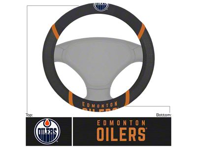 Steering Wheel Cover with Edmonton Oilers Logo (Universal; Some Adaptation May Be Required)