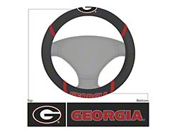 Steering Wheel Cover with University of Georgia Logo; Black (Universal; Some Adaptation May Be Required)