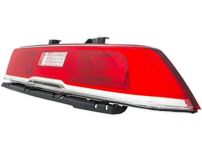 Tail Light; Chrome Housing; Red Lens; Passenger Side (14-15 Camaro)