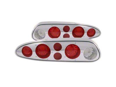 Tail Lights; Chrome Housing; Clear Lens (93-02 Camaro)