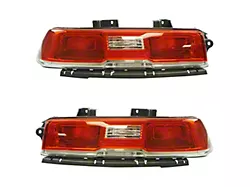 Tail Lights; Chrome Housing; Red Lens (14-15 Camaro w/ Factory Halogen Tail Lights)