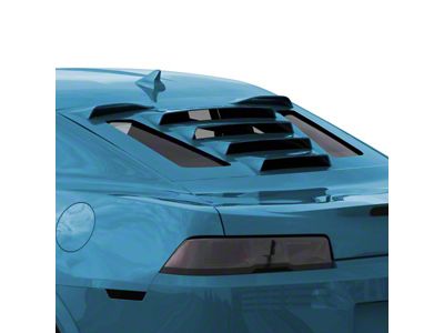 Tekno 1 Rear Window Louvers; Aqua Blue (10-15 Camaro Coupe)