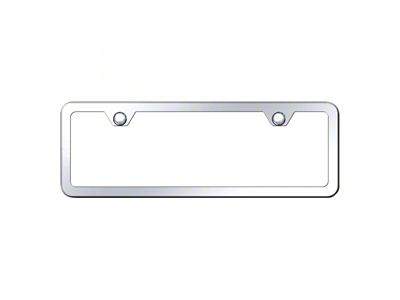 Thin 2-Hole Mini License Plate Frame; Chrome (Universal; Some Adaptation May Be Required)