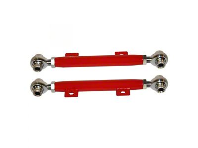Tubular Rear Toe Links with Spherical Rod Ends; 4130N Chrome Moly; Bright Red (10-15 Camaro)