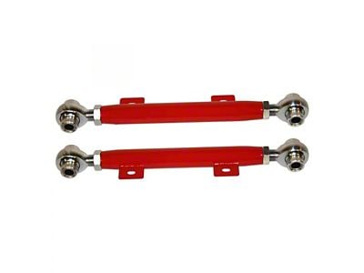 Tubular Rear Toe Links with Spherical Rod Ends; 4130N Chrome Moly; Gloss Black (10-15 Camaro)