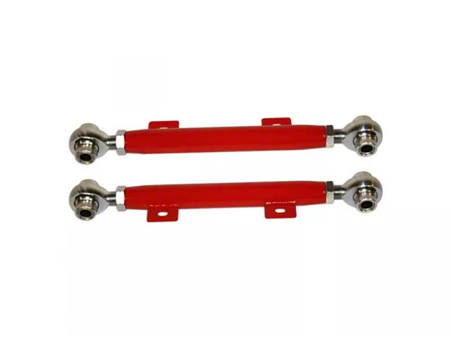 Tubular Rear Toe Links with Spherical Rod Ends; Bright Red (10-15 Camaro)