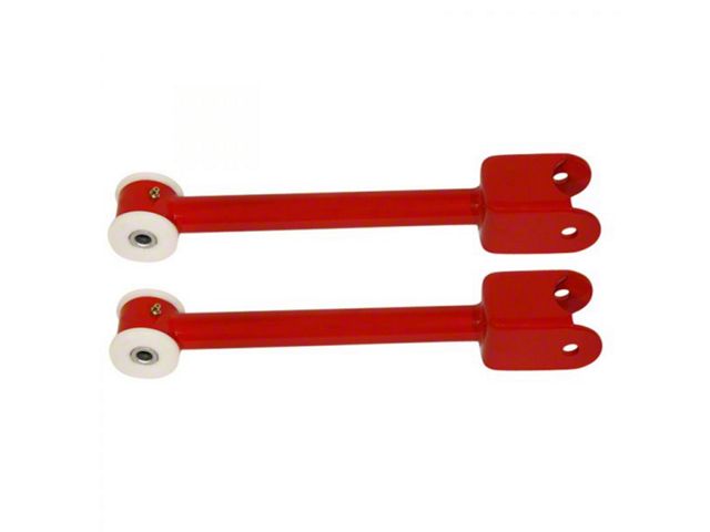 Tubular Rear Trailing Arms with Delrin Bushings; 4130N Chrome Moly; Bright Red (10-15 Camaro)
