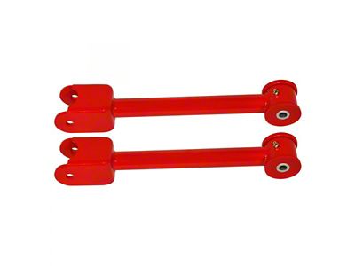 Tubular Rear Trailing Arms with Polyurethane Bushings; 4130N Chrome Moly; Bright Red (10-15 Camaro)