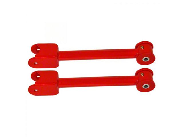 Tubular Rear Trailing Arms with Polyurethane Bushings; Bright Red (10-15 Camaro)