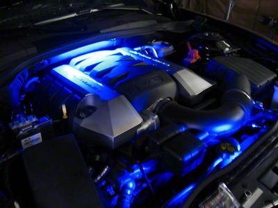 Underhood LED Lighting Kit with Switch; Superbright Aqua (10-15 Camaro)