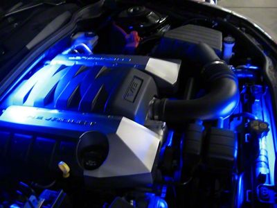 Underhood LED Lighting Kit with Wireless Key Fob; Superbright Blue (10-15 Camaro)