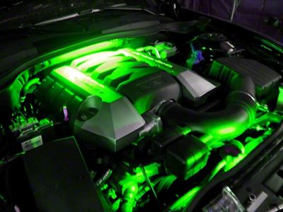 Underhood LED Lighting Kit with Wireless Key Fob; Superbright Green (10-15 Camaro)