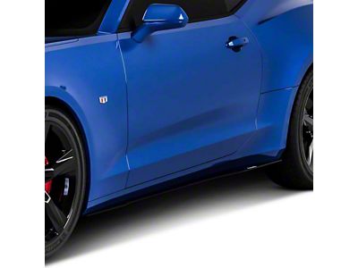 V2R Style Side Skirt Splitters; Gloss Black Vinyl (16-24 Camaro)