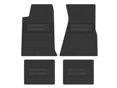 Vintage Rubber Style Floor Mats with Block Letters and Emblem (93-02 Camaro)