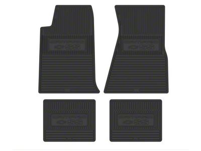 Vintage Rubber Style Floor Mats with Block Letters and Super Sport Logo (93-02 Camaro)
